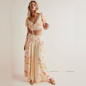 NWOT free people easy to love set size extra small in blue/yellow combo